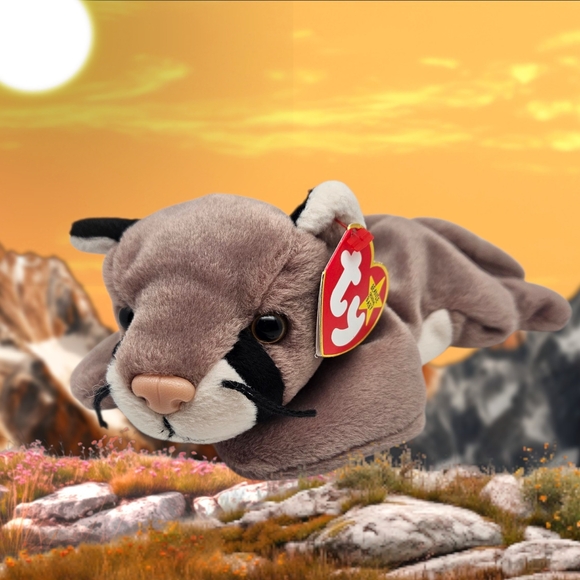 Ty Beanie Baby "Canyon the Mountain Lion Cat" Retired 1998 Plush Animal Toy - Picture 1 of 6